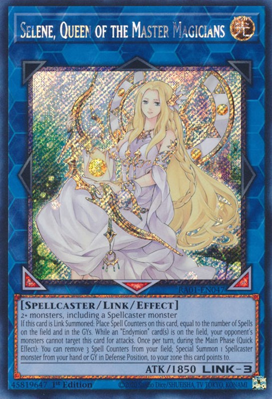 Selene, Queen of the Master Magicians [RA01-EN047] Platinum Secret Rare | Chromatic Games