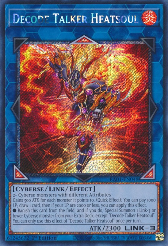 Decode Talker Heatsoul [RA01-EN048] Platinum Secret Rare | Chromatic Games