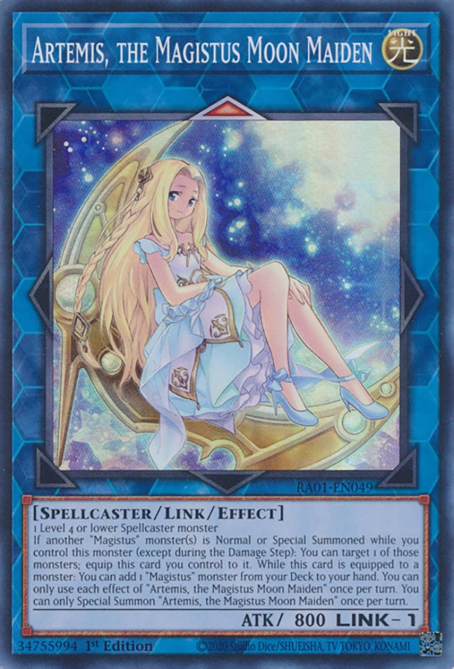 Artemis, the Magistus Moon Maiden [RA01-EN049] Super Rare | Chromatic Games