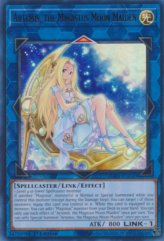 Artemis, the Magistus Moon Maiden [RA01-EN049] Ultra Rare | Chromatic Games