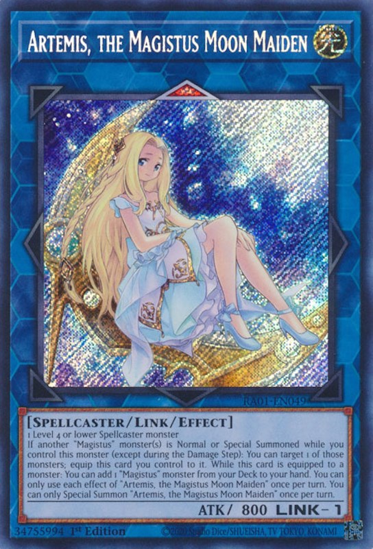 Artemis, the Magistus Moon Maiden [RA01-EN049] Secret Rare | Chromatic Games