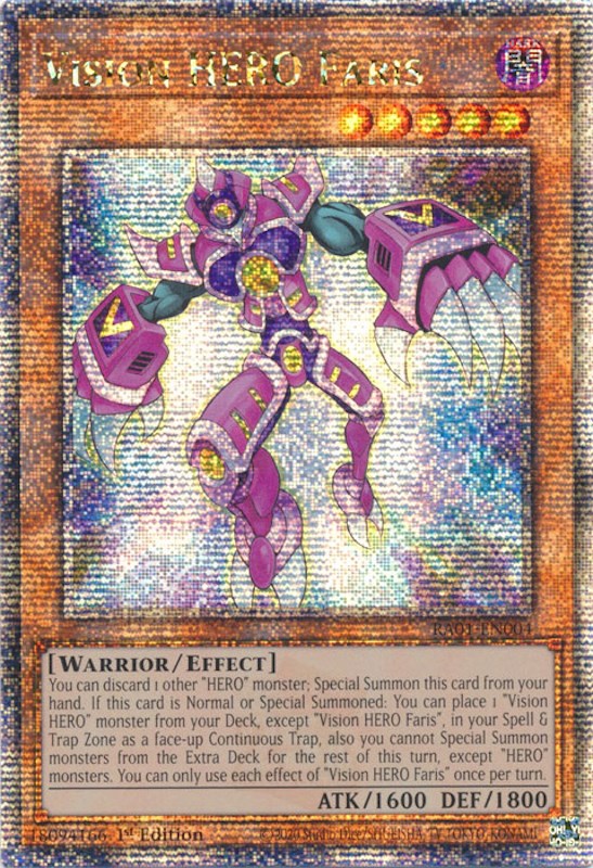 Vision HERO Faris [RA01-EN004] Quarter Century Secret Rare | Chromatic Games