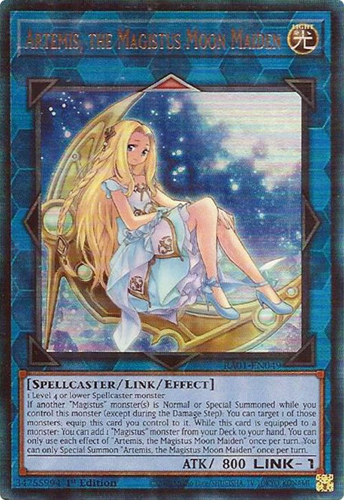 Artemis, the Magistus Moon Maiden [RA01-EN049] Prismatic Ultimate Rare | Chromatic Games