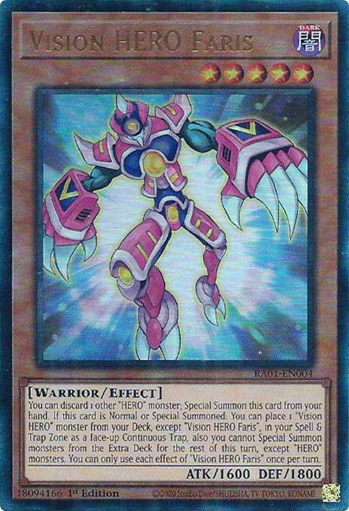 Vision HERO Faris [RA01-EN004] Prismatic Ultimate Rare | Chromatic Games