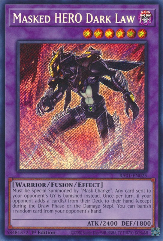 Masked HERO Dark Law [RA01-EN025] Secret Rare | Chromatic Games