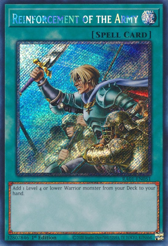 Reinforcement of the Army [RA01-EN051] Platinum Secret Rare | Chromatic Games