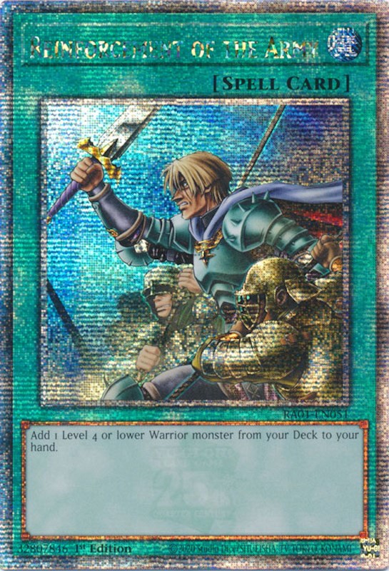Reinforcement of the Army [RA01-EN051] Quarter Century Secret Rare | Chromatic Games