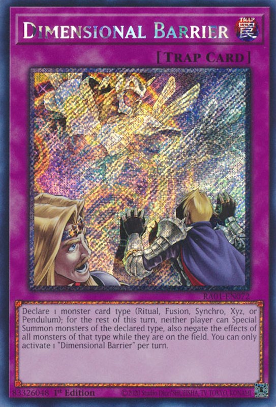 Dimensional Barrier [RA01-EN072] Platinum Secret Rare | Chromatic Games