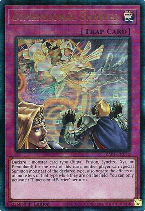 Dimensional Barrier [RA01-EN072] Prismatic Ultimate Rare | Chromatic Games