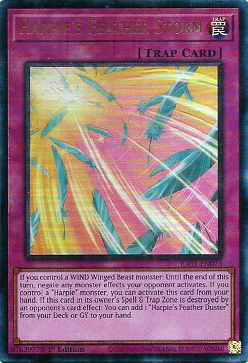 Harpie's Feather Storm [RA01-EN073] Prismatic Ultimate Rare | Chromatic Games