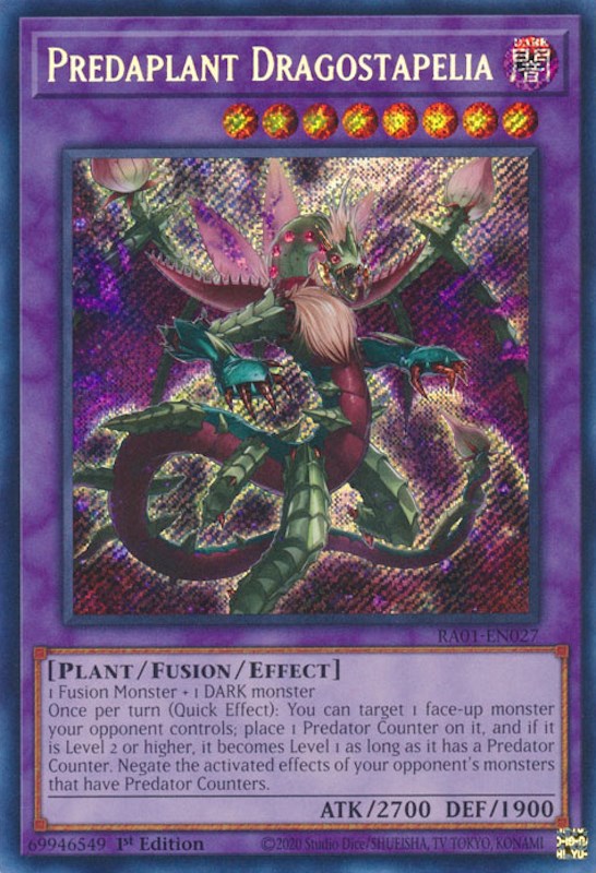 Predaplant Dragostapelia [RA01-EN027] Secret Rare | Chromatic Games