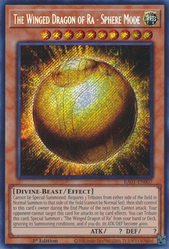 The Winged Dragon of Ra - Sphere Mode [RA01-EN007] Secret Rare | Chromatic Games