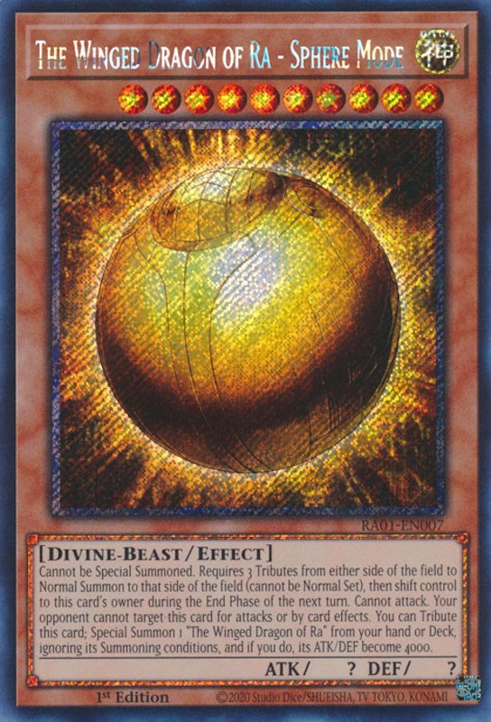 The Winged Dragon of Ra - Sphere Mode [RA01-EN007] Platinum Secret Rare | Chromatic Games