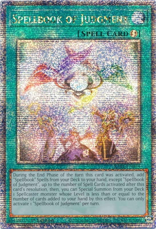 Spellbook of Judgment [RA01-EN054] Quarter Century Secret Rare | Chromatic Games