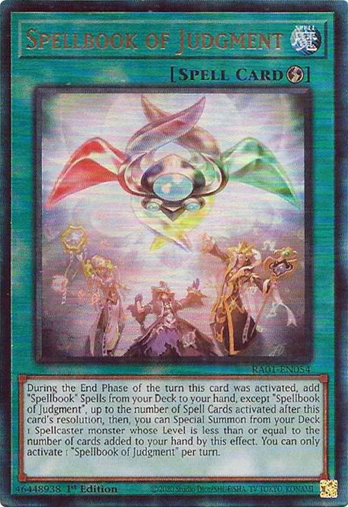 Spellbook of Judgment [RA01-EN054] Prismatic Ultimate Rare | Chromatic Games