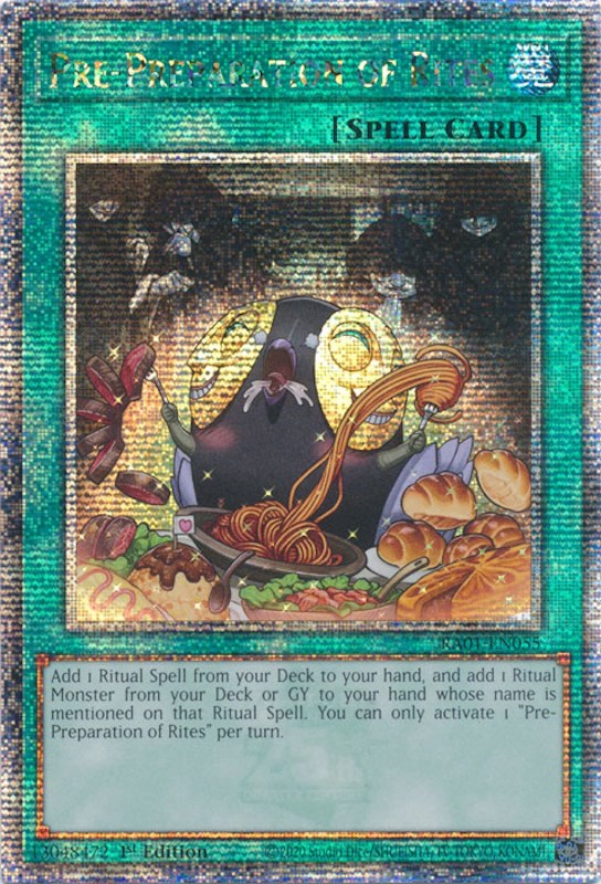 Pre-Preparation of Rites [RA01-EN055] Quarter Century Secret Rare | Chromatic Games