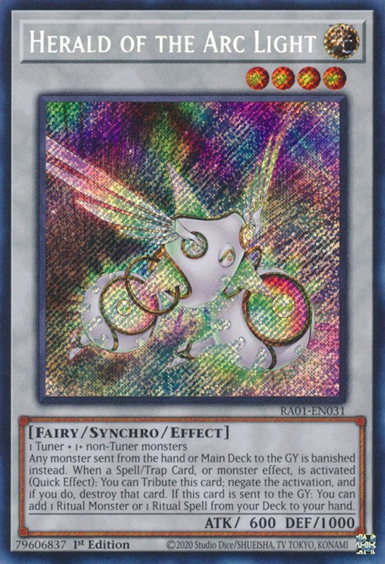 Herald of the Arc Light [RA01-EN031] Secret Rare | Chromatic Games