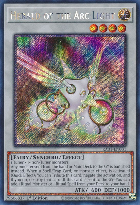 Herald of the Arc Light [RA01-EN031] Platinum Secret Rare | Chromatic Games