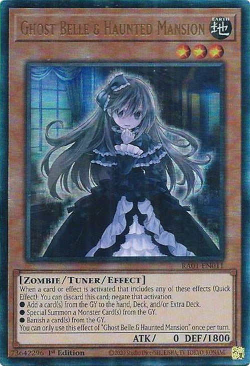 Ghost Belle & Haunted Mansion [RA01-EN011] Prismatic Ultimate Rare | Chromatic Games