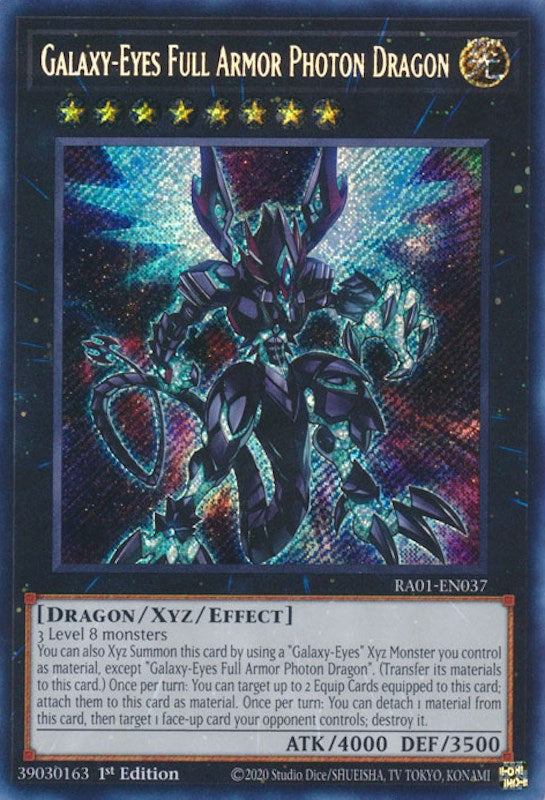 Galaxy-Eyes Full Armor Photon Dragon [RA01-EN037] Secret Rare | Chromatic Games