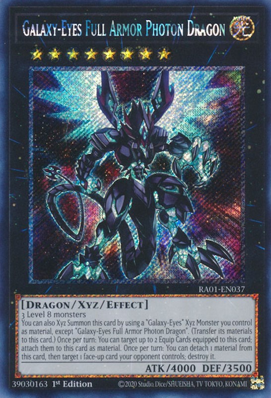 Galaxy-Eyes Full Armor Photon Dragon [RA01-EN037] Platinum Secret Rare | Chromatic Games