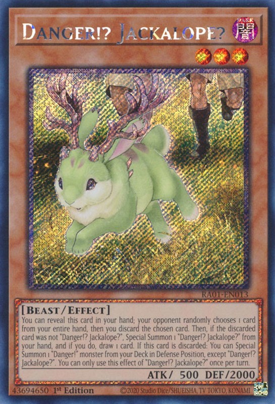 Danger!? Jackalope? [RA01-EN013] Platinum Secret Rare | Chromatic Games