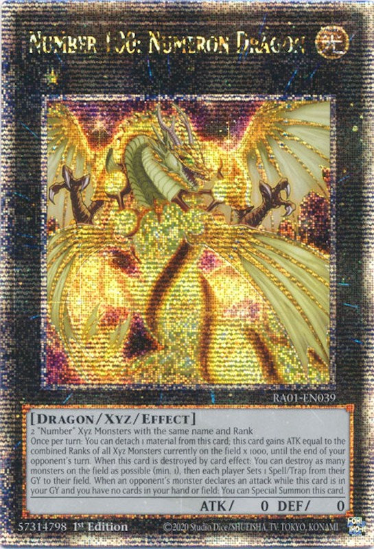 Number 100: Numeron Dragon [RA01-EN039] Quarter Century Secret Rare | Chromatic Games