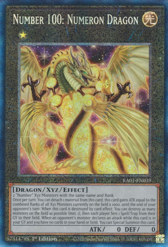 Number 100: Numeron Dragon [RA01-EN039] Prismatic Collector's Rare | Chromatic Games