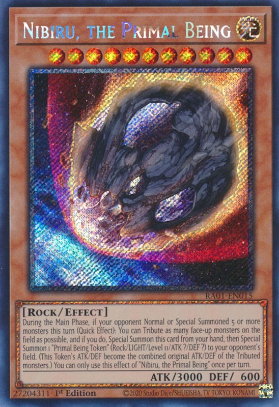 Nibiru, the Primal Being [RA01-EN015] Platinum Secret Rare | Chromatic Games