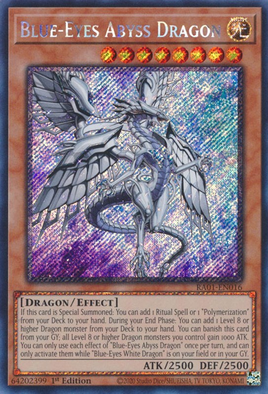 Blue-Eyes Abyss Dragon [RA01-EN016] Platinum Secret Rare | Chromatic Games