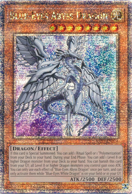Blue-Eyes Abyss Dragon [RA01-EN016] Quarter Century Secret Rare | Chromatic Games