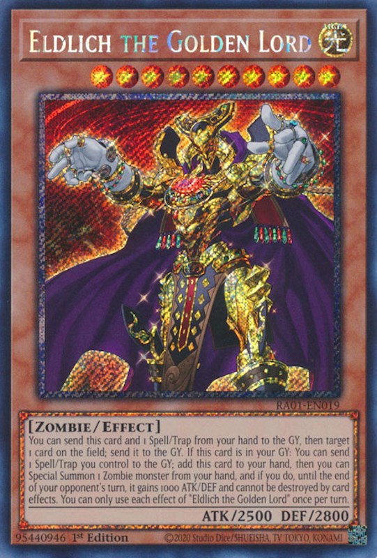 Eldlich the Golden Lord [RA01-EN019] Platinum Secret Rare | Chromatic Games