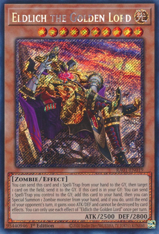 Eldlich the Golden Lord (Alternate Art) [RA01-EN019] Platinum Secret Rare | Chromatic Games