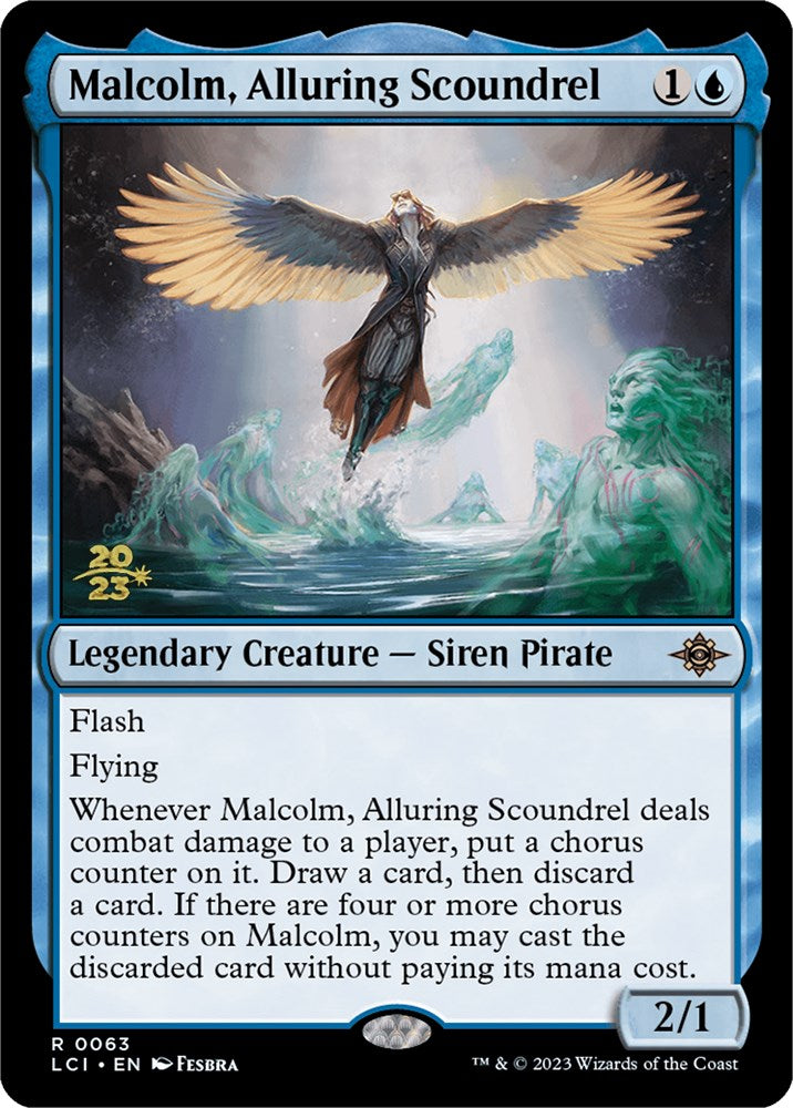 Malcolm, Alluring Scoundrel [The Lost Caverns of Ixalan Prerelease Cards] | Chromatic Games