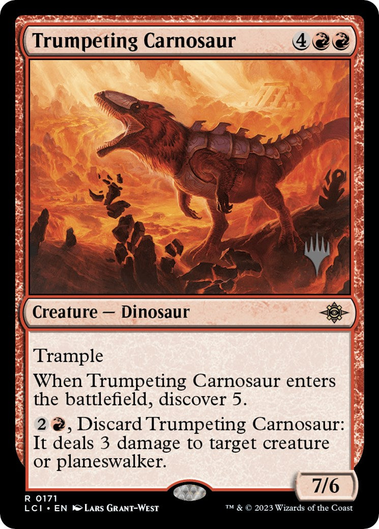 Trumpeting Carnosaur (Promo Pack) [The Lost Caverns of Ixalan Promos] | Chromatic Games