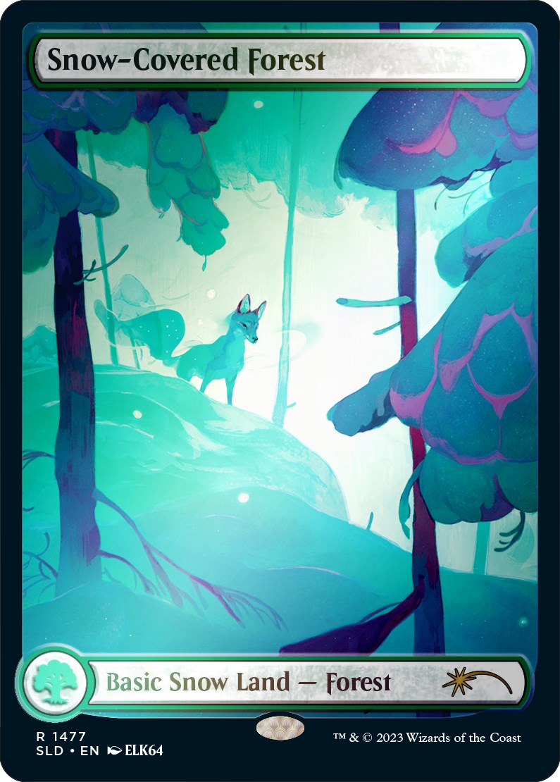 Snow-Covered Forest (1477) (Rainbow Foil) [Secret Lair Drop Series] | Chromatic Games