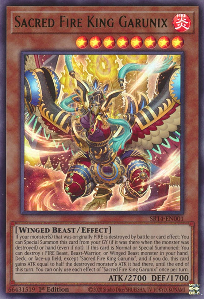 Sacred Fire King Garunix [SR14-EN001] Ultra Rare | Chromatic Games
