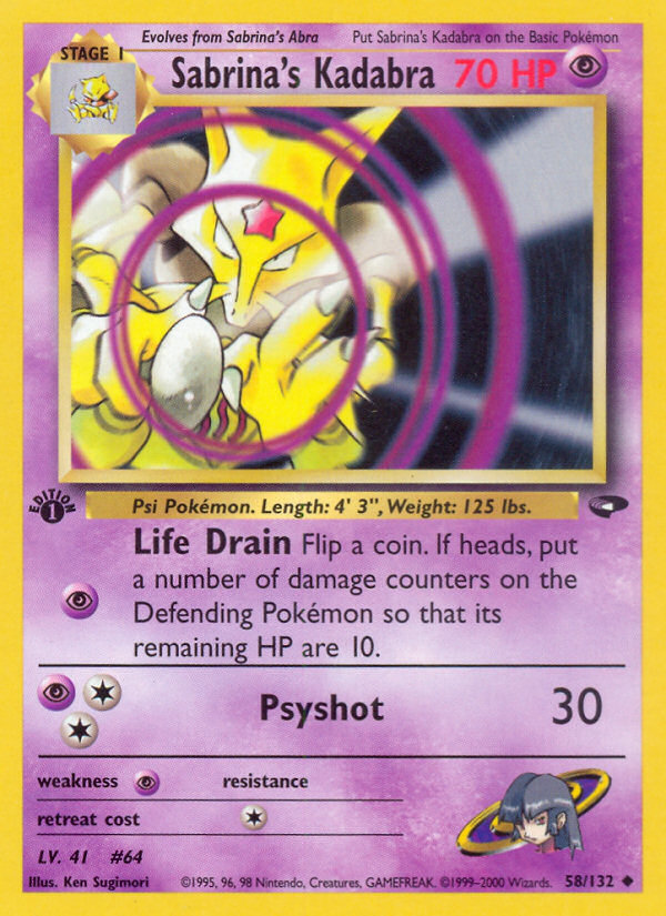 Sabrina's Kadabra (58/132) [Gym Challenge 1st Edition] | Chromatic Games