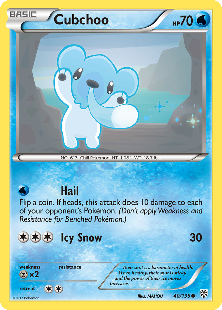 Cubchoo (40/135) [Black & White: Plasma Storm] | Chromatic Games