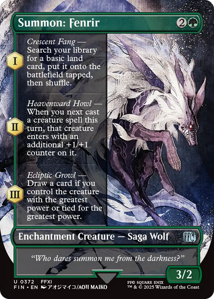 Summon: Fenrir (Borderless) [FINAL FANTASY] | Chromatic Games