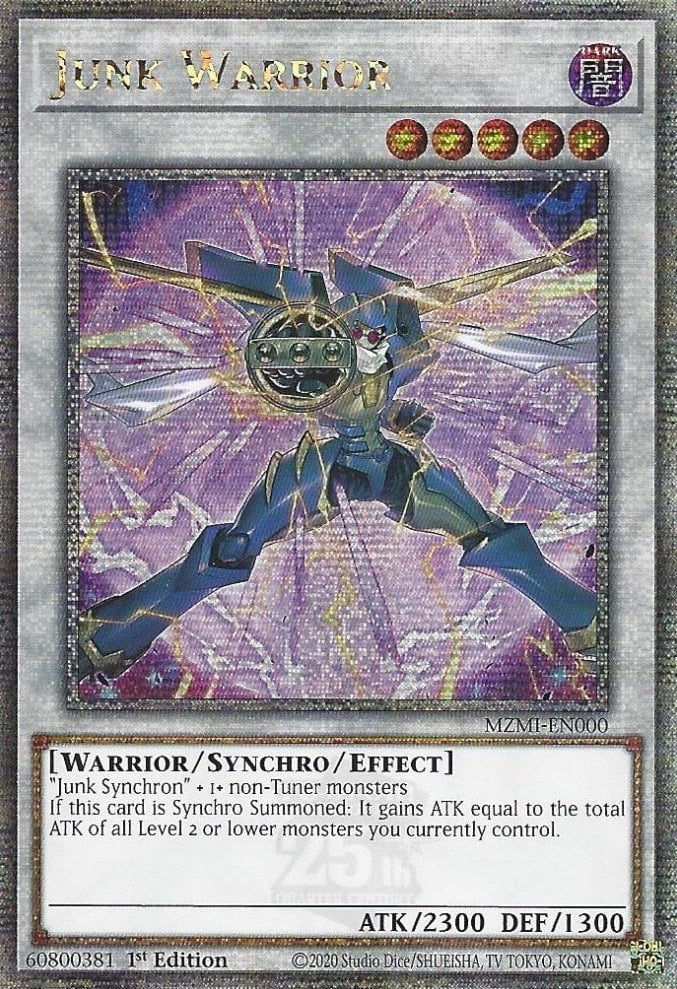 Junk Warrior (Quarter Century Secret Rare) [MZMI-EN000] Quarter Century Secret Rare | Chromatic Games