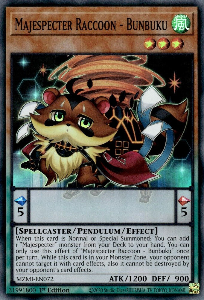Majespecter Raccoon - Bunbuku [MZMI-EN072] Super Rare | Chromatic Games