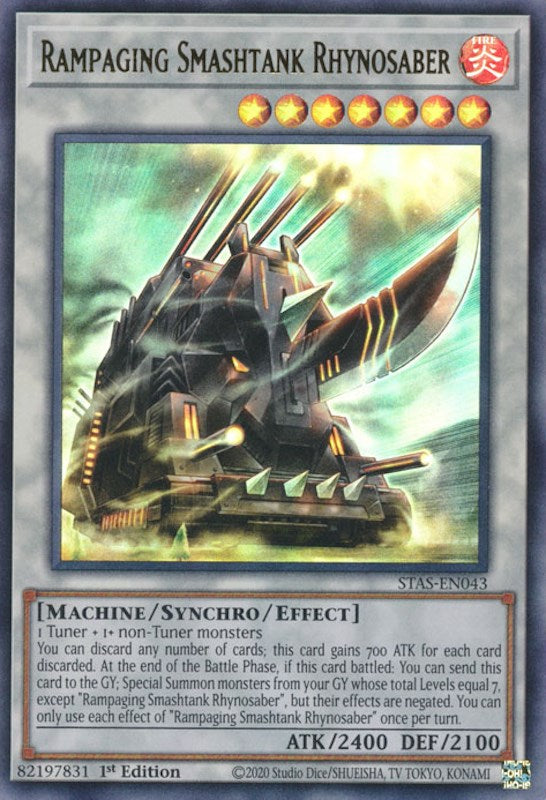 Rampaging Smashtank Rhynosaber [STAS-EN043] Ultra Rare | Chromatic Games