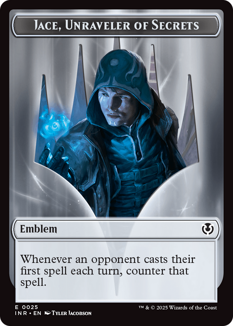 Human Wizard // Emblem - Jace, Unraveler of Secrets Double-Sided Token [Innistrad Remastered Tokens] | Chromatic Games