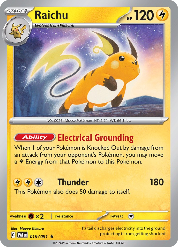 Raichu (019/091) [Scarlet & Violet: Paldean Fates] | Chromatic Games