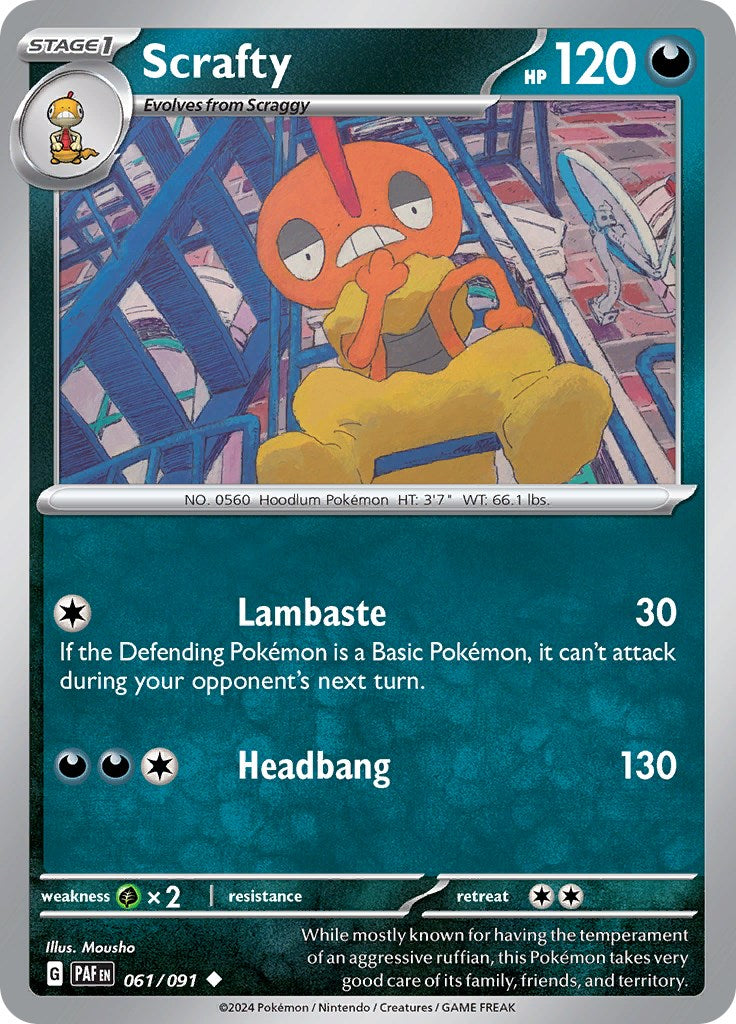 Scrafty (061/091) [Scarlet & Violet: Paldean Fates] | Chromatic Games