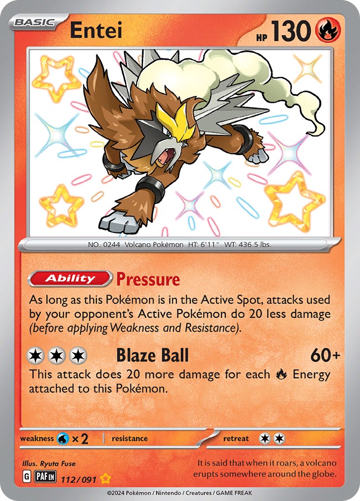 Entei (112/091) [Scarlet & Violet: Paldean Fates] | Chromatic Games