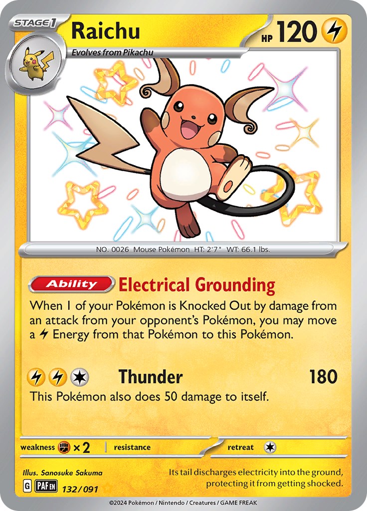 Raichu (132/091) [Scarlet & Violet: Paldean Fates] | Chromatic Games