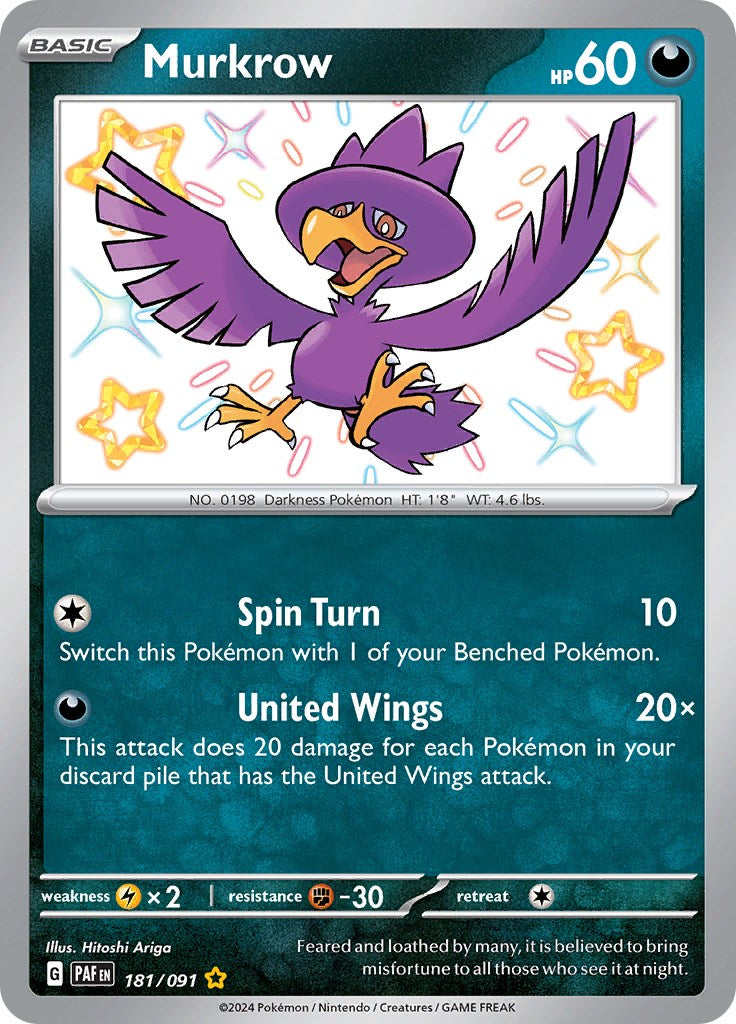 Murkrow (181/091) [Scarlet & Violet: Paldean Fates] | Chromatic Games