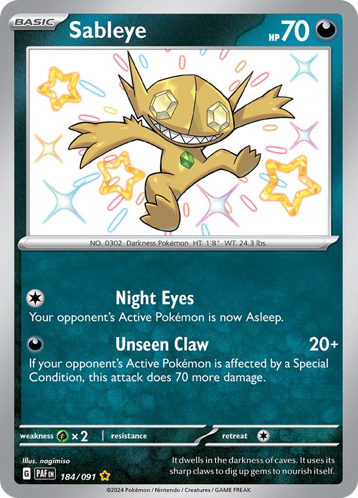 Sableye (184/091) [Scarlet & Violet: Paldean Fates] | Chromatic Games